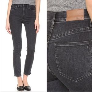 Madewell skinny skinny mid rise black wash